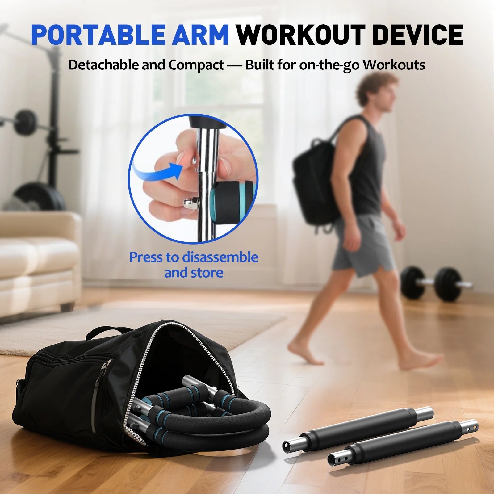 Twister Arm Trainer, Adjustable Twister Arm Chest Exerciser with 2 Spring for Men & Women, Detachable Power Twister Home Fitness Equipment for Enhancing Upper Body Muscle